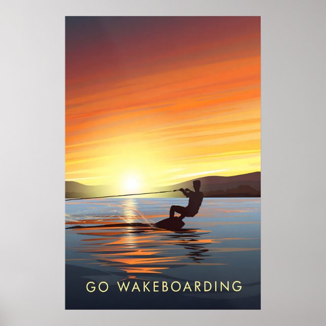 Ve a practicar wakeboard Póster de viaje (Frente)