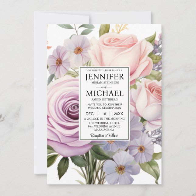VEA DE VUELTA LA Invitación A La Boda Rosa De Past (Anverso)