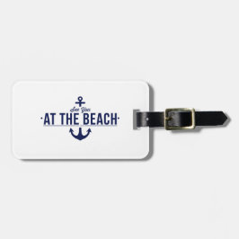 Véale en la etiqueta del equipaje de la playa