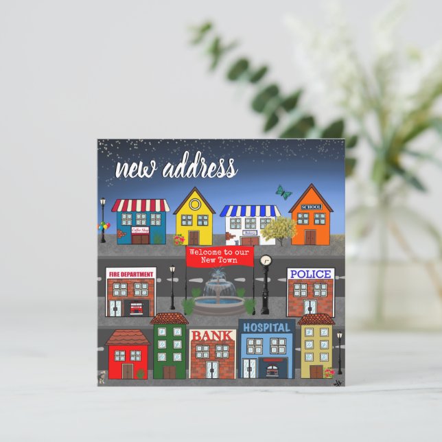 Vecindad Adorable Nueva Invitación de dirección (Anverso de pie)