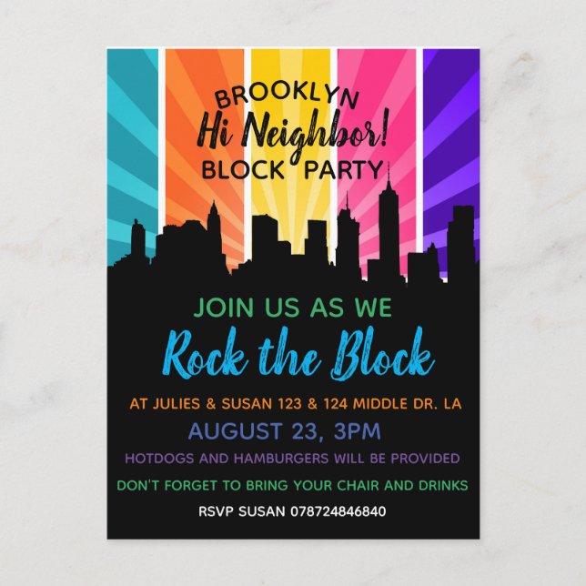 Vecindario sacude la invitación del bloque Block P (Anverso)
