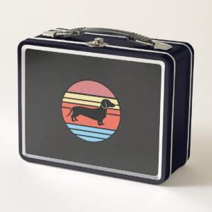 Vector Atardecer Perro Dachshund Retro