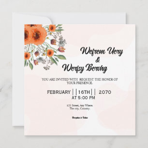 Vector boda De Tarjeta De Invitación Floral