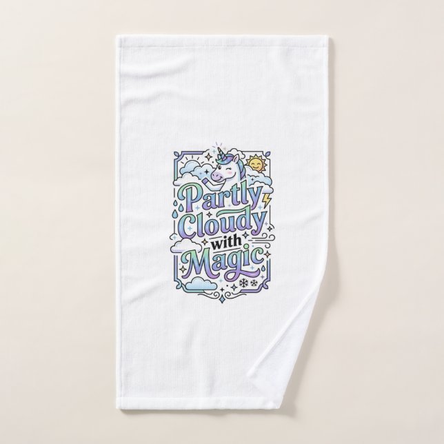 Vector Comercial de Unicornio Parcialmente Nublado (Toalla de mano)