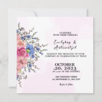 Vector de diseño de tarjeta de invitación a flores