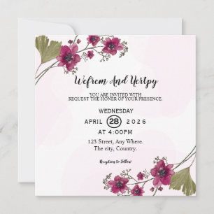 Vector de diseño de tarjeta de invitación de boda