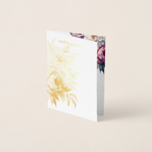 vector de invitación de boda floral pastel (Anverso)