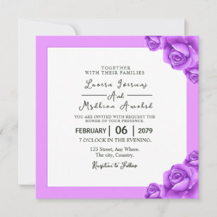 Vector de tarjeta de invitación de boda cuadrada