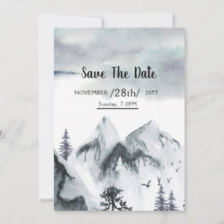 Vector de tarjeta de invitaciones a bodas acuática