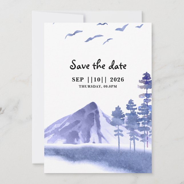Vector de tarjetas de invitación al aire libre de  (Reverso)