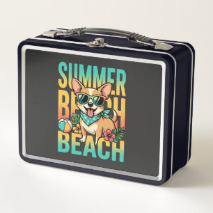 Vector de vacaciones de perro en la playa de veran