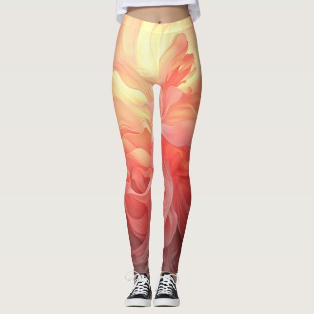 Vector Ombre Fluid Coral Flame Leggings (Anverso)