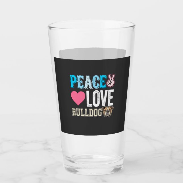Vector Perro Bulldog Paz Amor (Anverso)