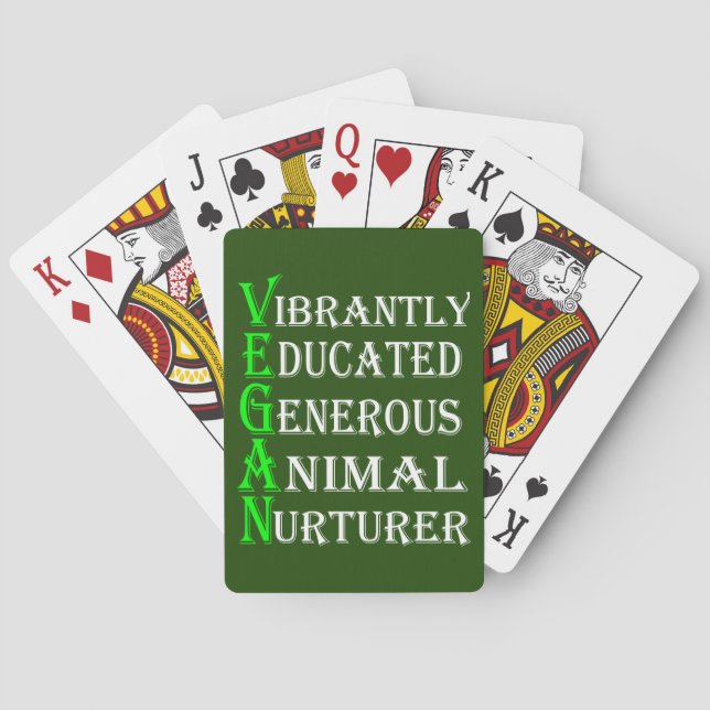 Vegan Cartas De Juego Para Los Amantes De Los Anim (Reverso)
