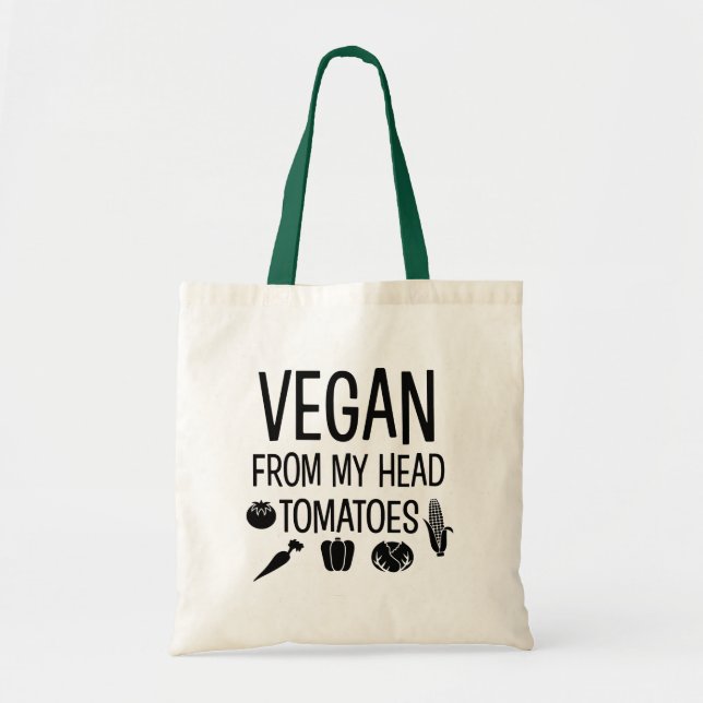 Vegan de mi cabeza Tomates bolsa graciosa (Frente)