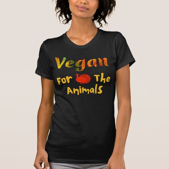 Vegan por la camiseta de los animales, tee de los  (Anverso)