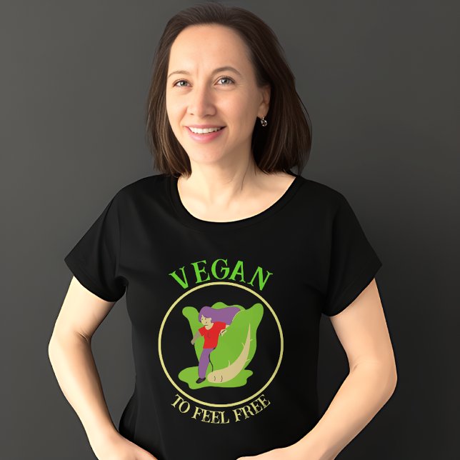 Vegan se siente libre de camisetas para mujeres (Subido por el creador)
