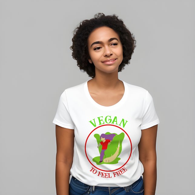 Vegan se siente libre de camisetas para mujeres (Subido por el creador)