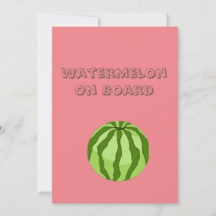 Vegan Watermelon Pregancy Invitación Card