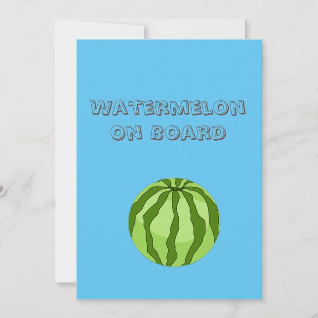 Vegan Watermelon Pregancy Invitación Card (Anverso)