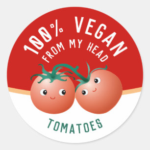 Vegano de la cabeza a los pies etiqueta tomates li