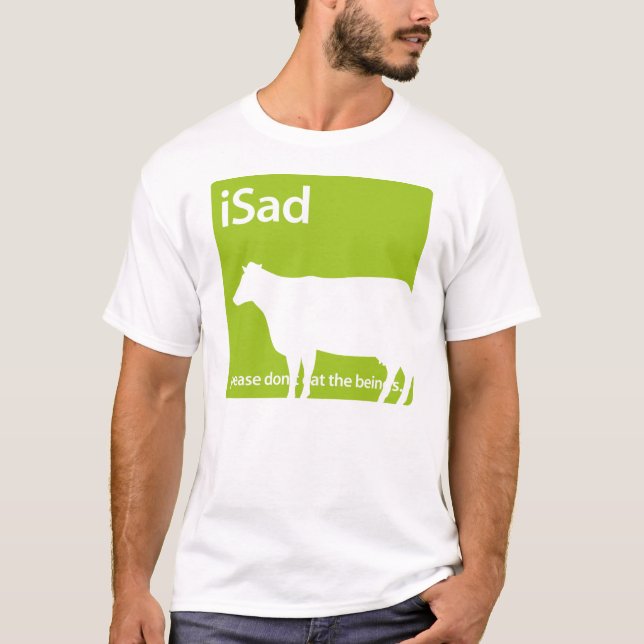 vegano de la vaca del iSad o camiseta del (Anverso)