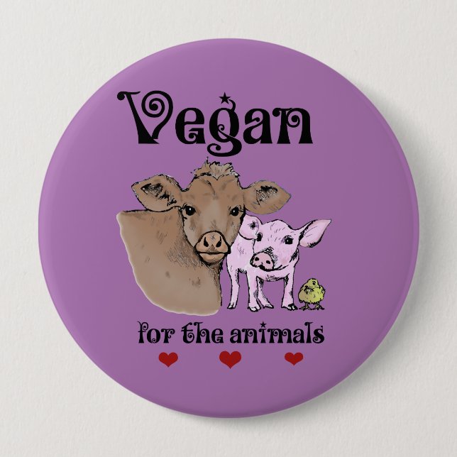 Vegano para el botón de los animales (Anverso)
