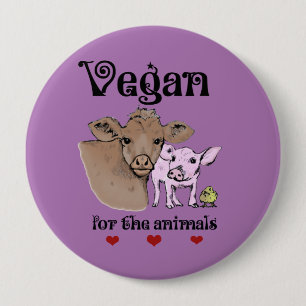 Vegano para el botón de los animales