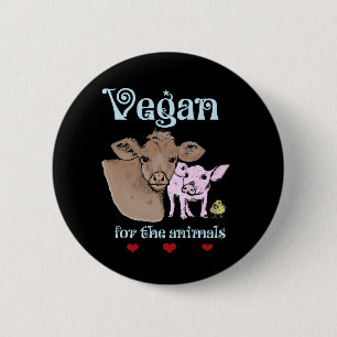 Vegano para el botón de los animales