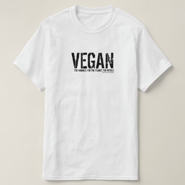 Vegano para la camisa simple (blanca) (Diseño del anverso)