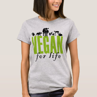 ¡Vegano para la vida! La camiseta de las mujeres