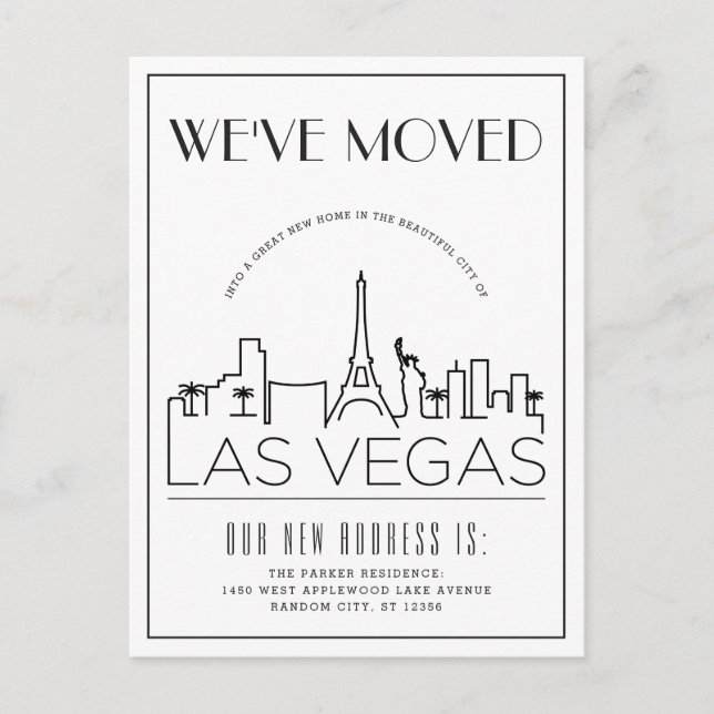 Vegas Modern Deco | Anuncio de cambio de dirección (Anverso)