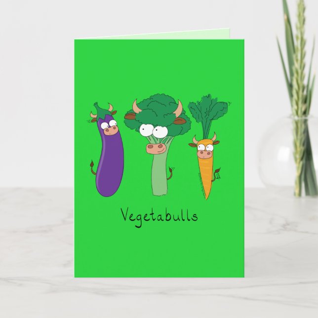VegetaBULLS Bulls de verduras Graciosa tarjeta de  (Anverso)