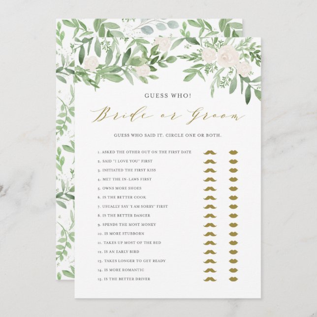 Vegetación acuática Dijo Que Dijo Tarjeta De Juego (Anverso / Reverso)