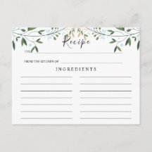 Vegetación acuática, tarjeta de receta Boda de hoj