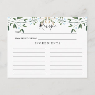 Vegetación acuática, tarjeta de receta Boda de hoj