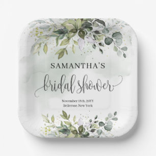 Vegetación Boho y dorado Platos de ducha de novia