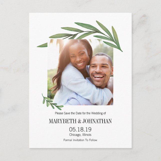 Vegetación de acuarela Guardar la postal de la fot (Anverso)