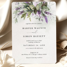 Vegetación de lavanda Invitación a la boda púrpura