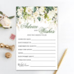 Vegetación floral de rosa blanca Tarjeta de consej<br><div class="desc">Vegetación floral de rosa blanca,  tarjeta de consejo. Personalice con la novia el nombre y la fecha de la ducha. Para una mayor personalización,  haga clic en el enlace "personalizar adicional". Si necesitas ayuda,  ponte en contacto conmigo,  por favor.</div>