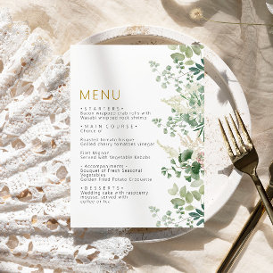 Vegetación Forestal Leves Menú Boda Floral