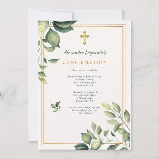 Vegetación Invitación religiosa (Anverso)