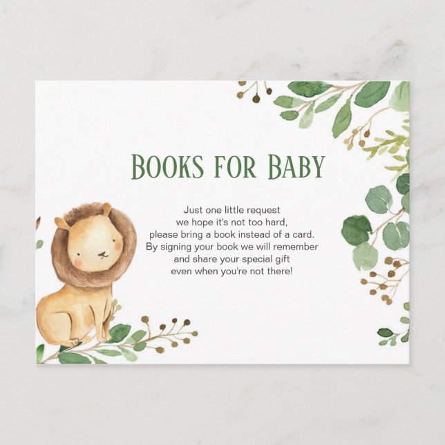 Vegetación Lion Baby Books insertar tarjeta (Anverso)