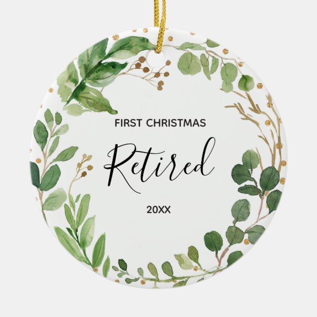 Vegetación retirada Primer Ornamento de Navidad (Frente)