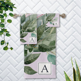 Vegetación rústica de color de agua monogramada