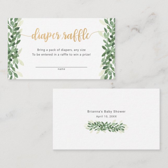 Vegetación simple caligrafía de la entrada de rifa (Anverso / Reverso)