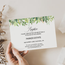 Vegetación Tarjeta de recepción de bodas de verano