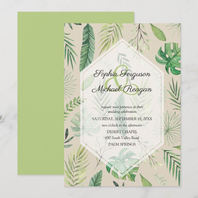 Vegetación tropical Botánica de Boda de Tan (Anverso / Reverso)