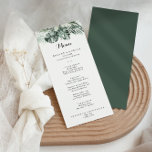 Vegetación tropical Menú de cena floral blanca<br><div class="desc">Esta carta floral de vegetación tropical es perfecta para una boda de destino. El diseño incluye ramos de hojas de palmera verdes con flores blancas adorables. Este menú se puede utilizar para la recepción de bodas,  la cena de ensayo,  la ducha de novia o cualquier otro evento.</div>