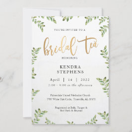 Vegetación y invitación al té de novias de oro